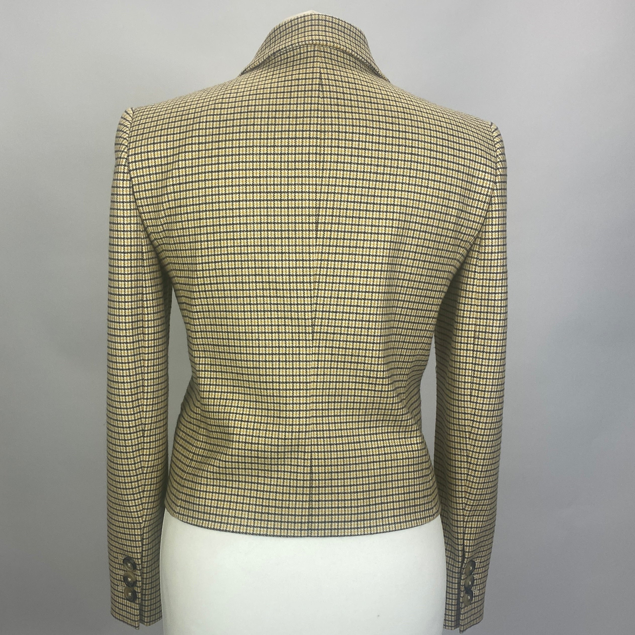 Me&Em New Black & Yellow Check Crop Blazer XS