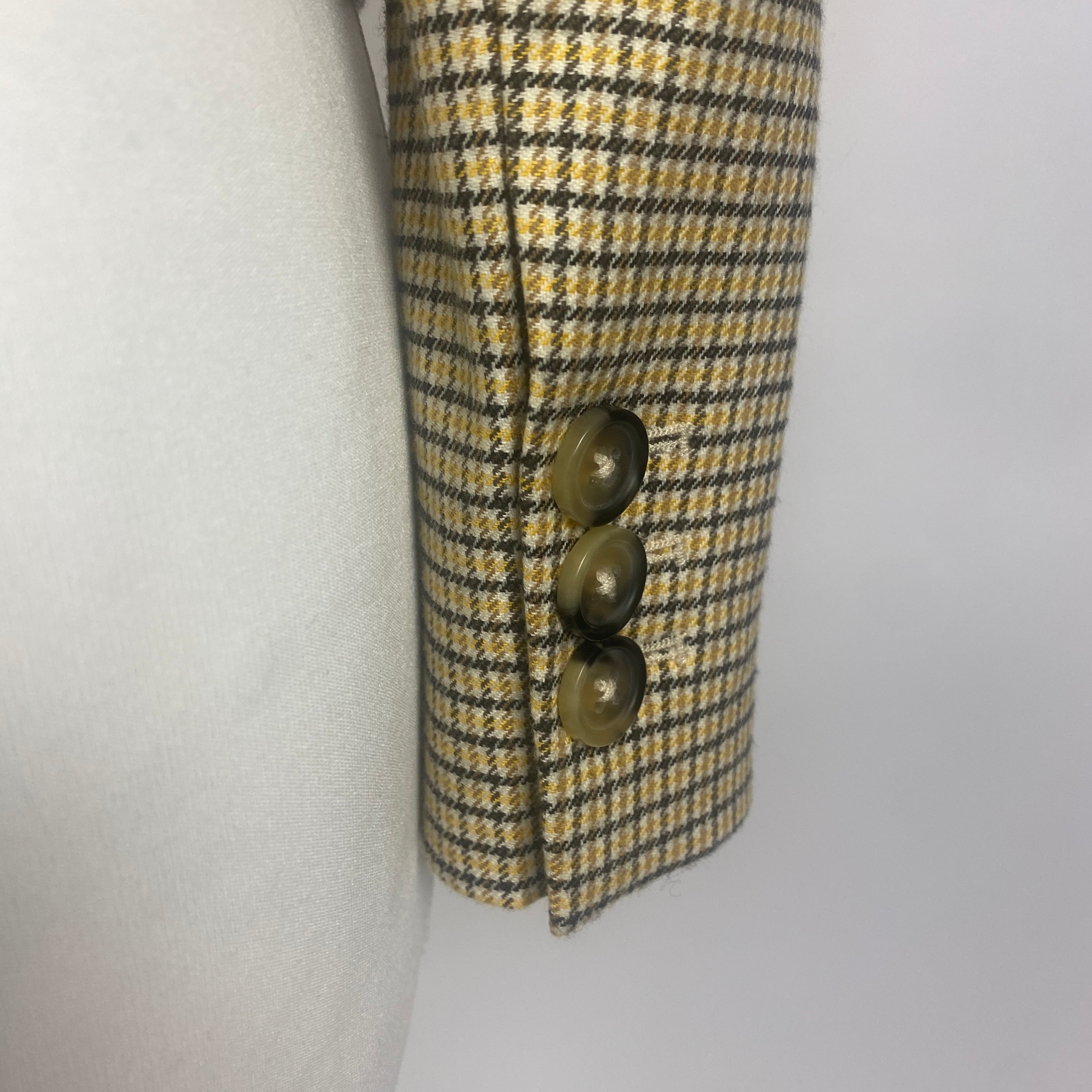 Me&Em New Black & Yellow Check Crop Blazer XS