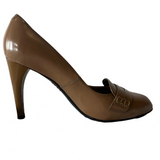 Tods Caramel Glossy Leather Heels 37