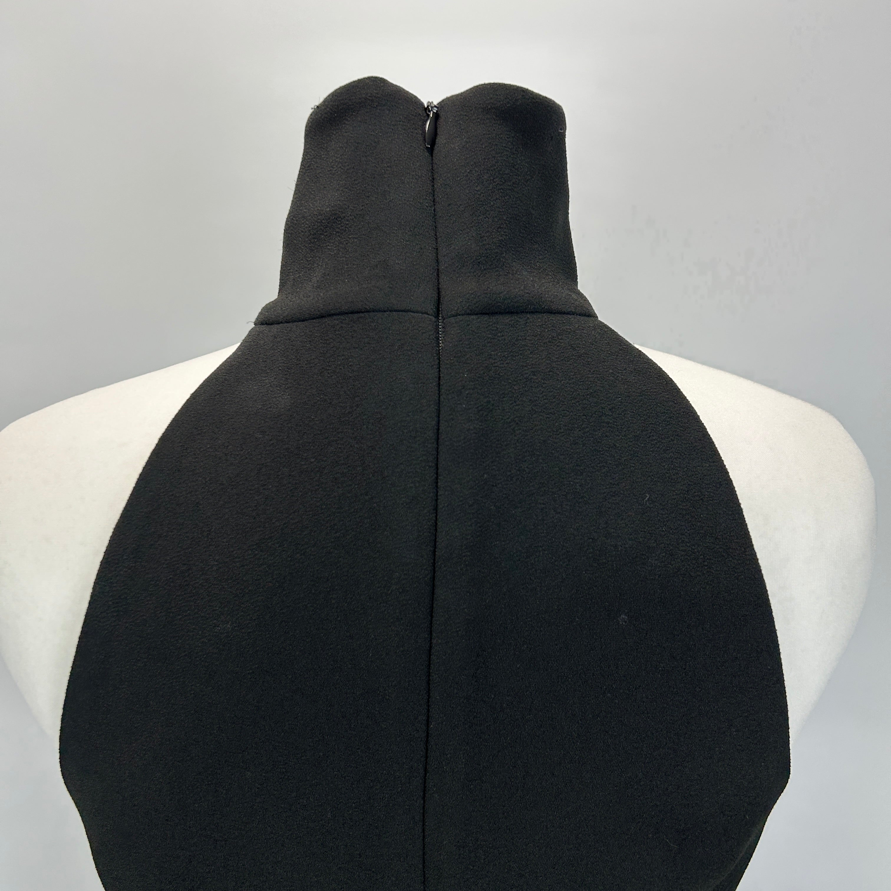 Alex Perry New £828 Black Stretch Crepe Turtleck Minidress S