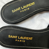 Saint Laurent £595 Black Leather Tribute Sandals 37