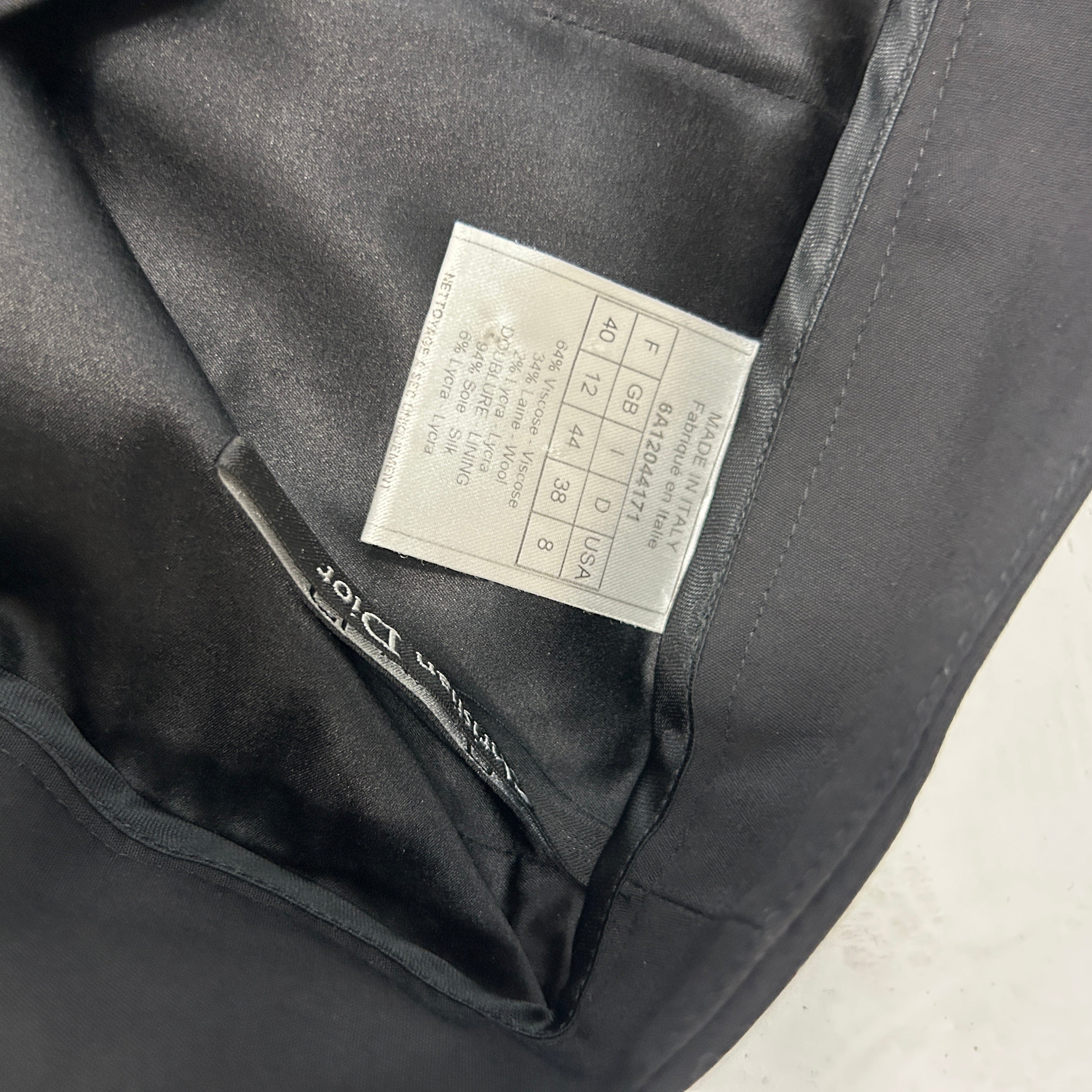 Christian Dior Black Wool Mix Wide Leg Pants M