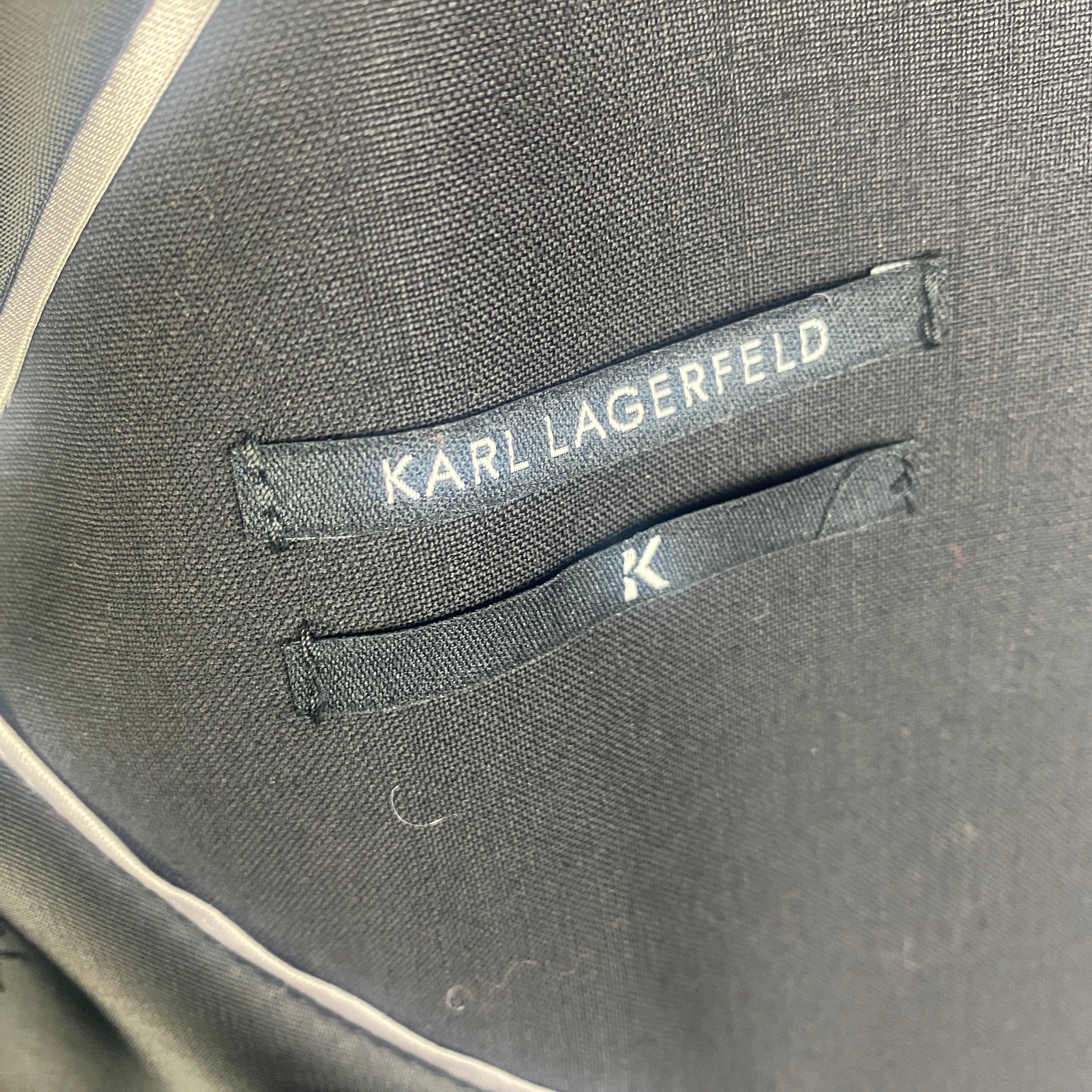 Karl Lagerfeld New £420 Black Fine Wool Jacket M