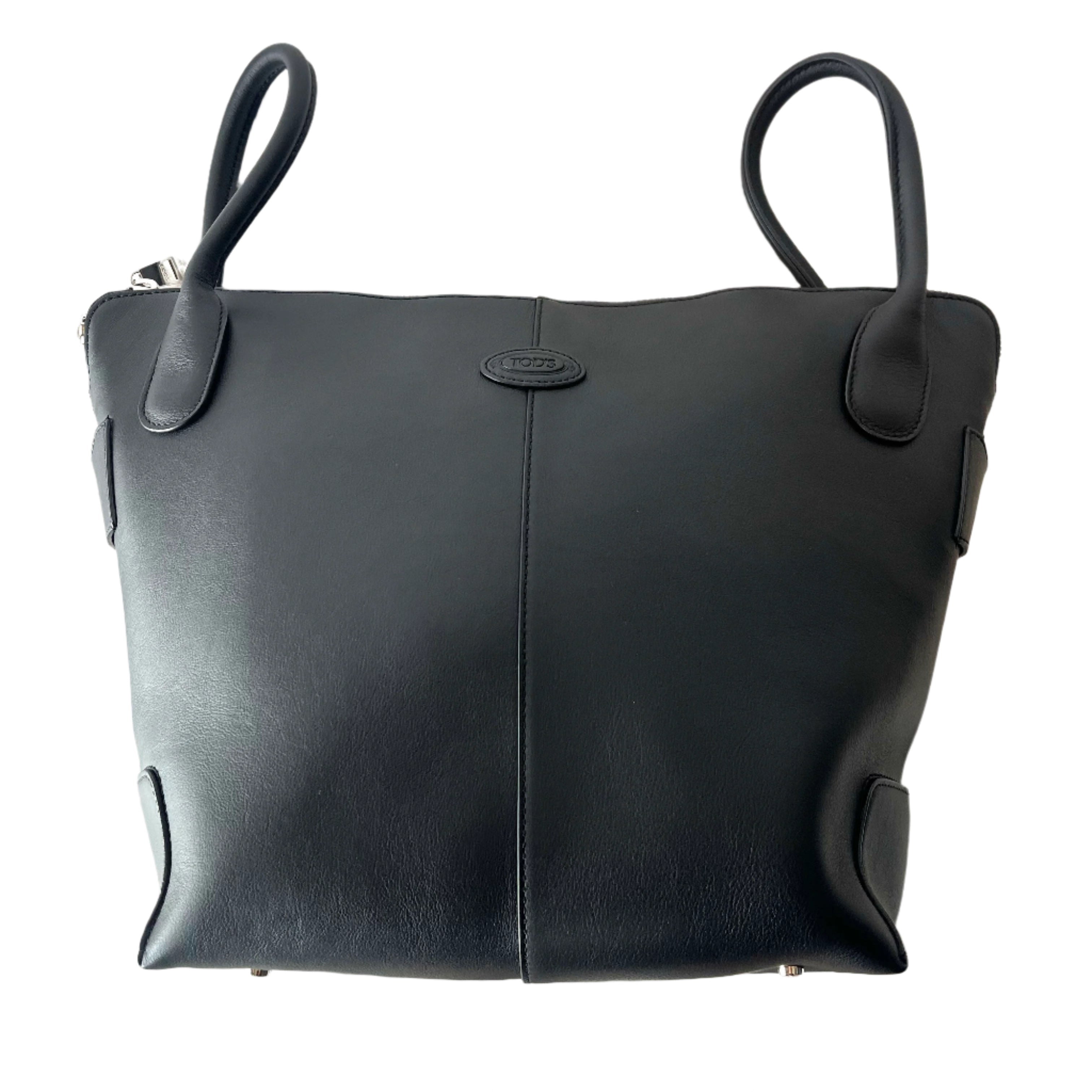 Tods Brand New £2687 Black Sacca Zip Di Tote Bag