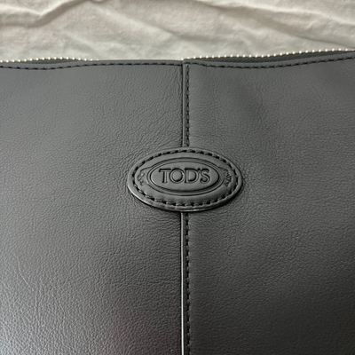 Tods Brand New £2687 Black Sacca Zip Media Tote Bag