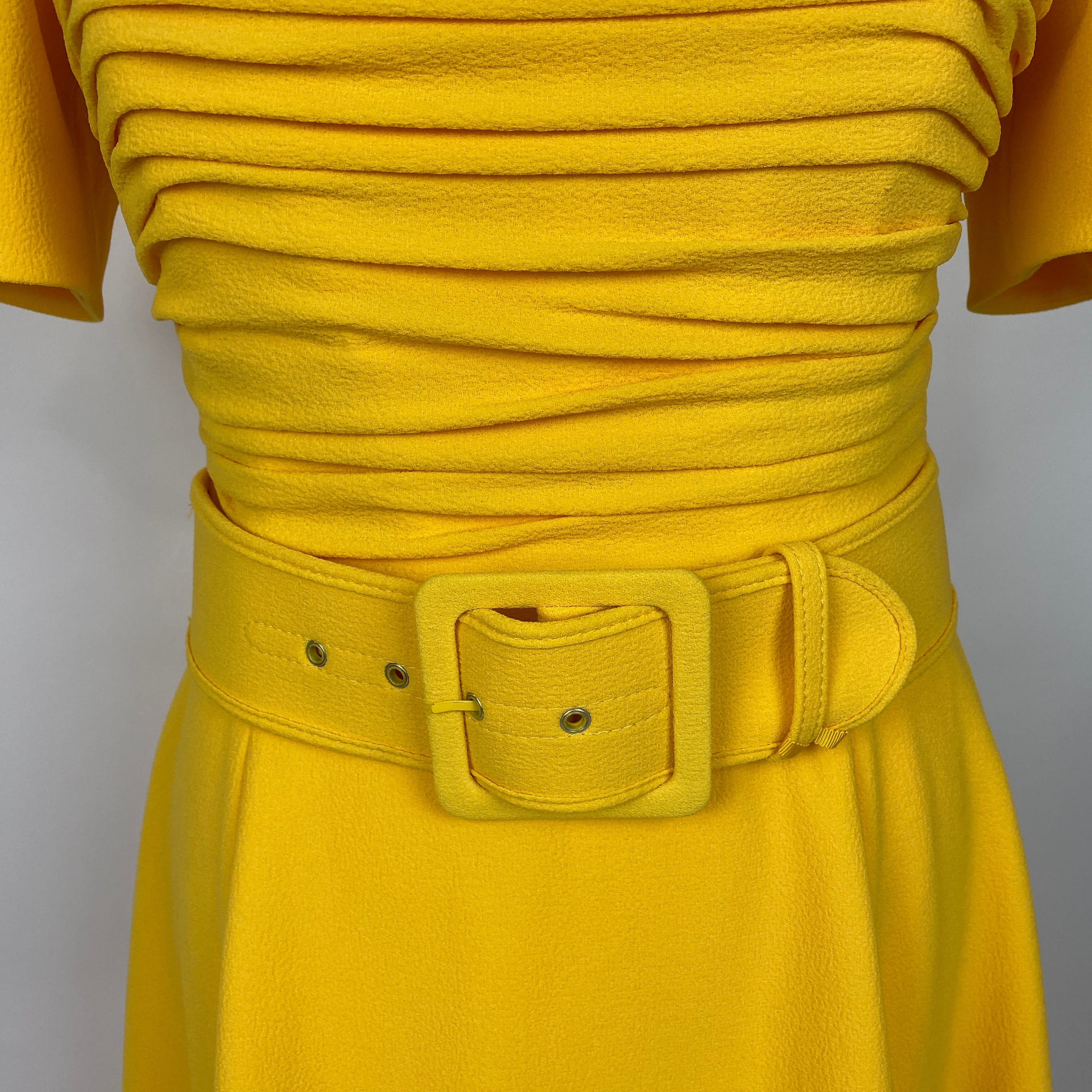 Rebecca Vallance New £770 Yellow Crepe Leona Maxi Dress M