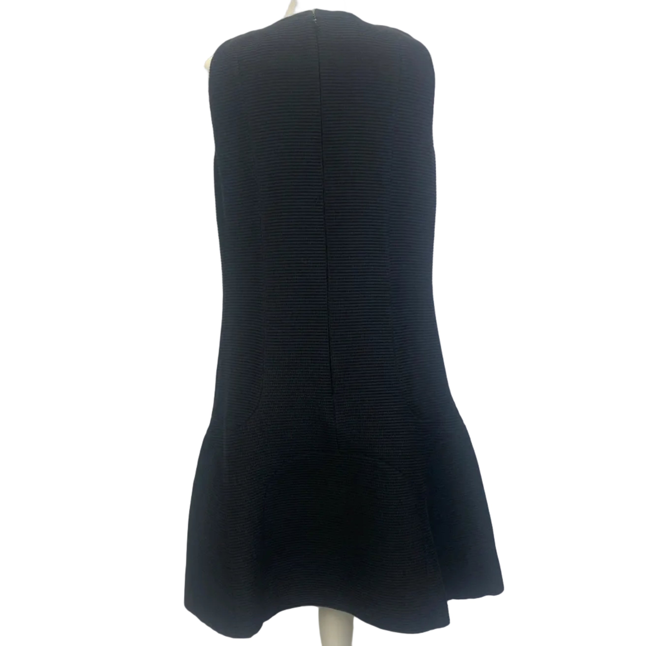 Chanel Vintage Black Cotton Waffle A-Line Dress XL