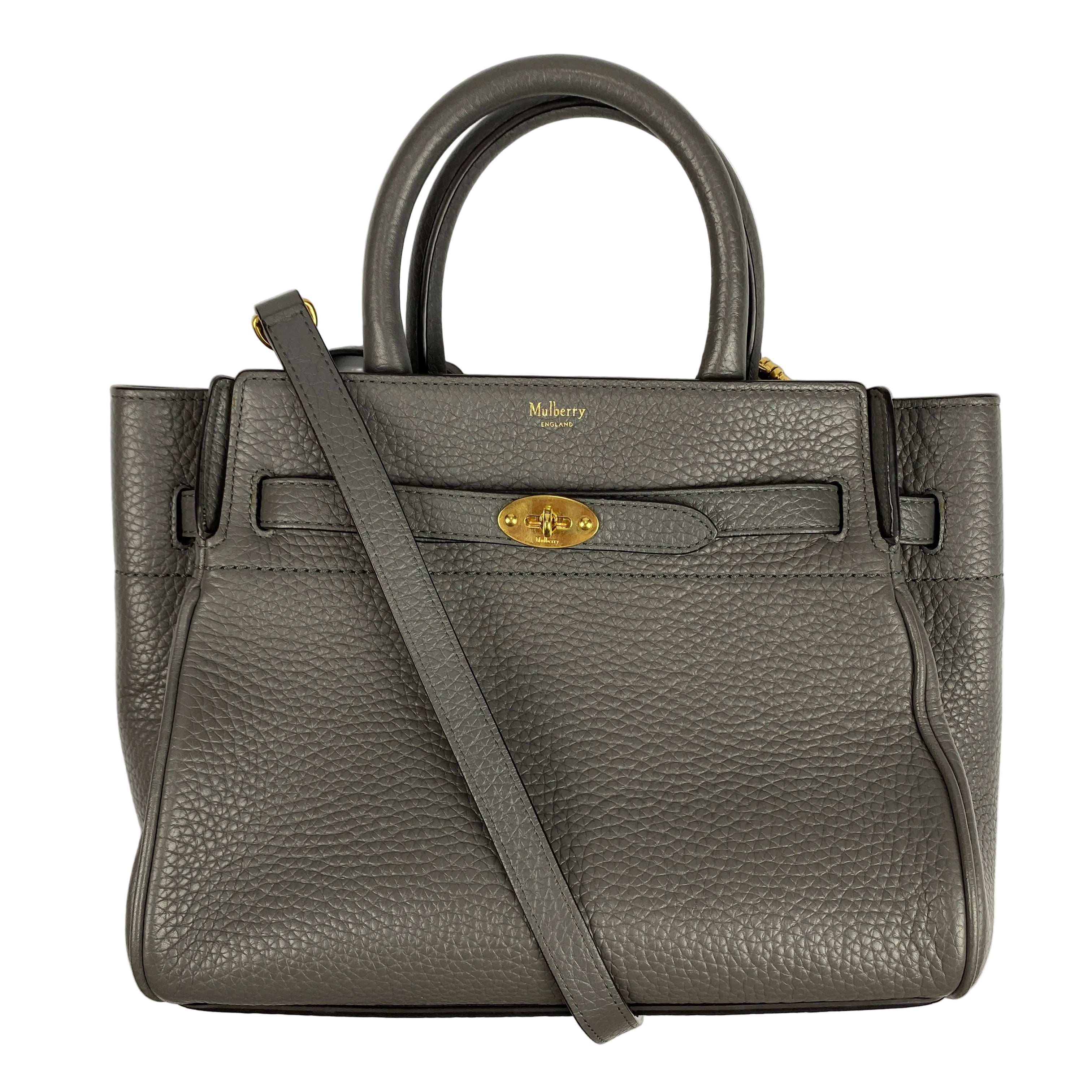 Mulberry £1095 Grey Belted Bayswater Mini Tote Bag