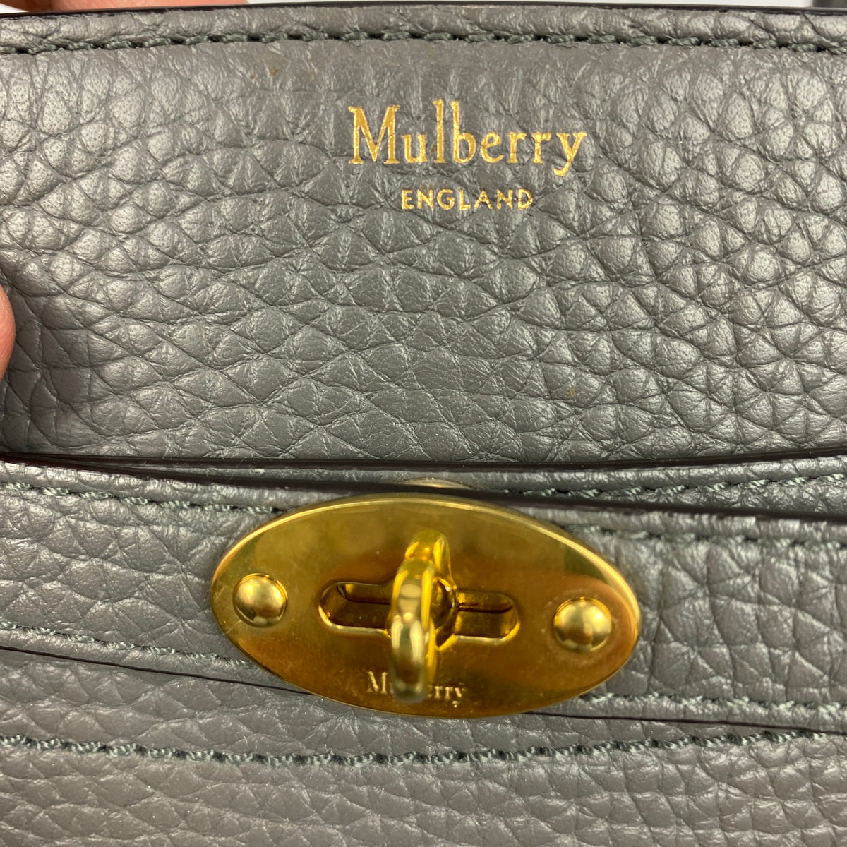 Mulberry £1095 Grey Belted Bayswater Mini Tote Bag