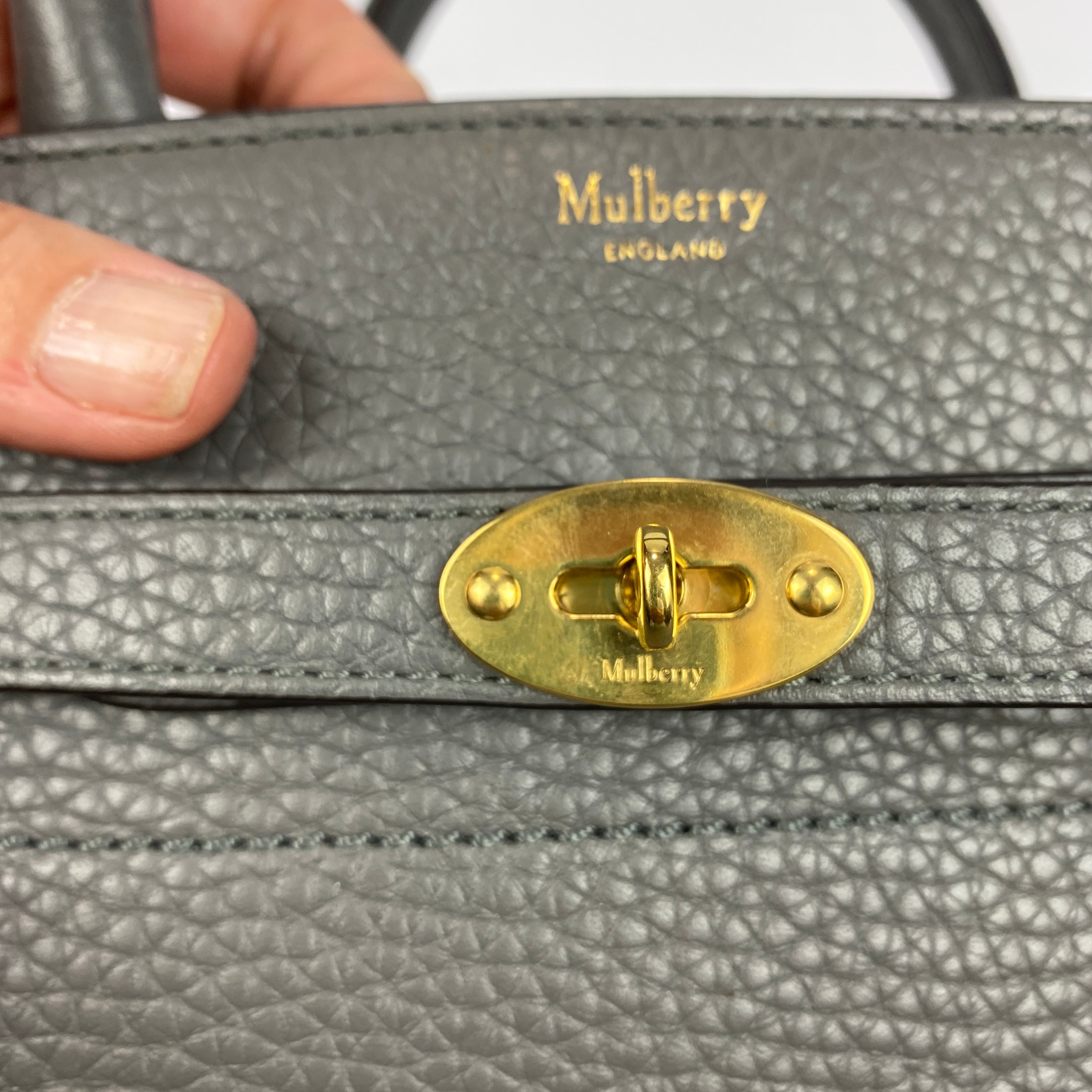 Mulberry £1095 Grey Belted Bayswater Mini Tote Bag