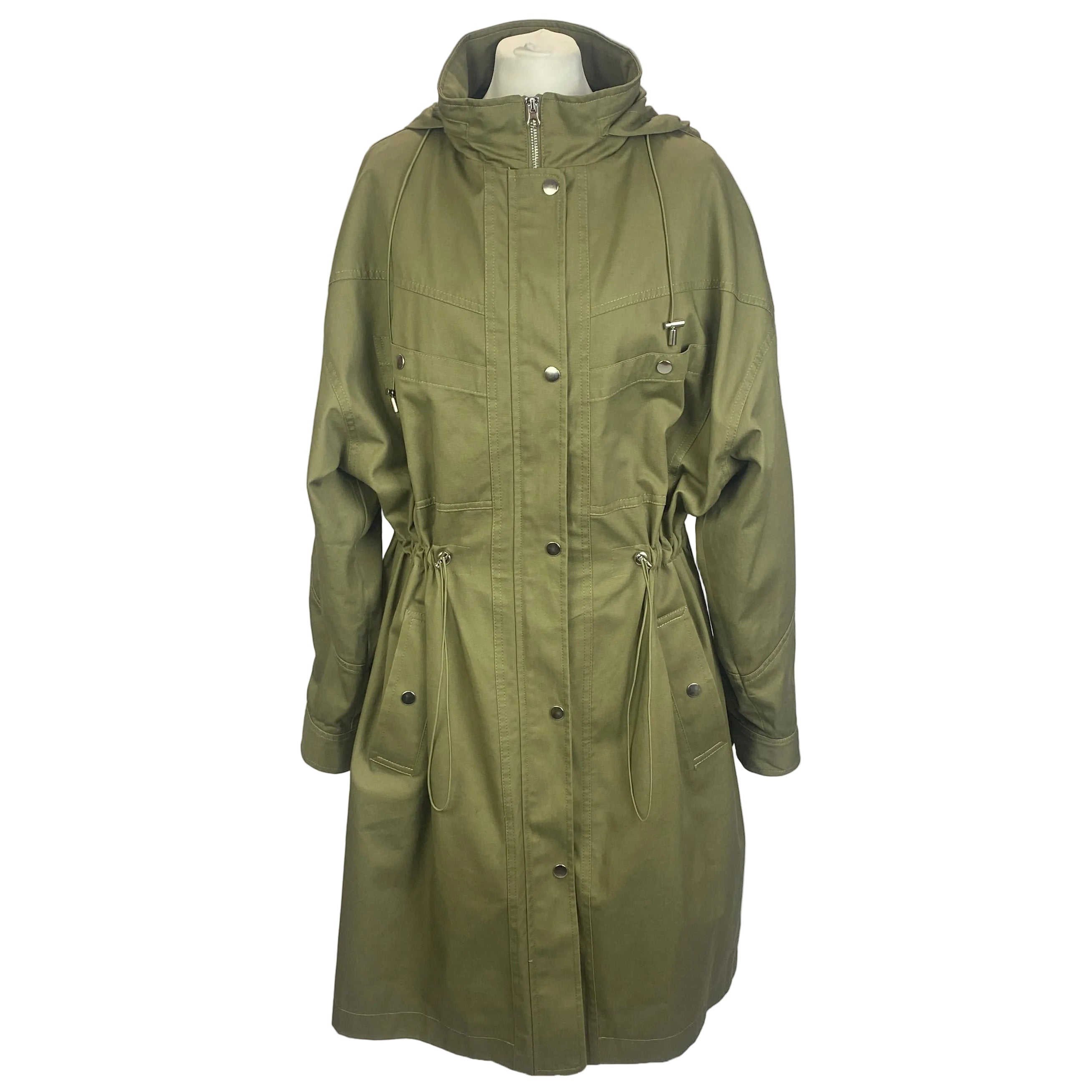 Ba&Sh New £430 Khaki Cotton Drawstring Tylan Parka M/L