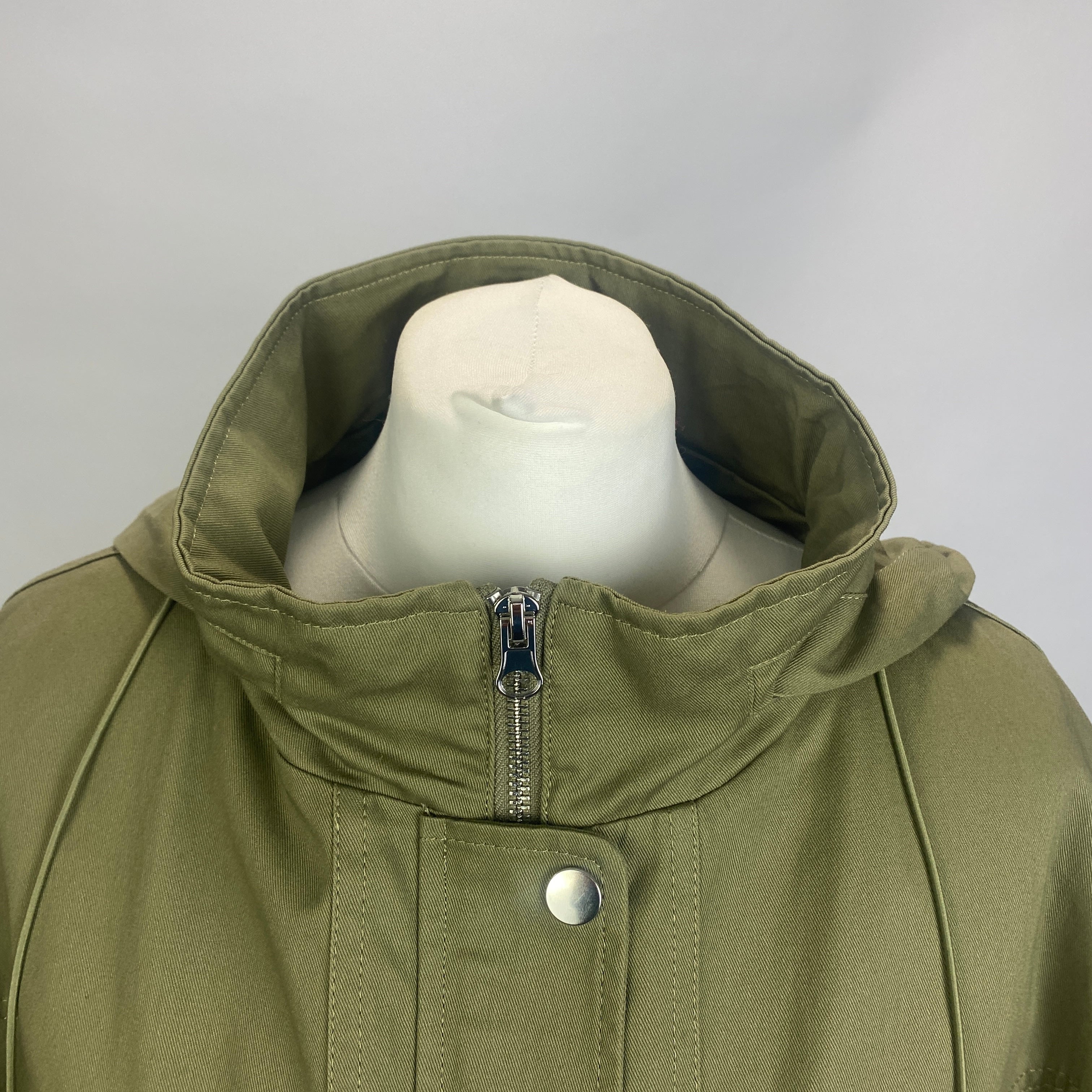 Ba&Sh New £430 Khaki Cotton Drawstring Tylan Parka M/L