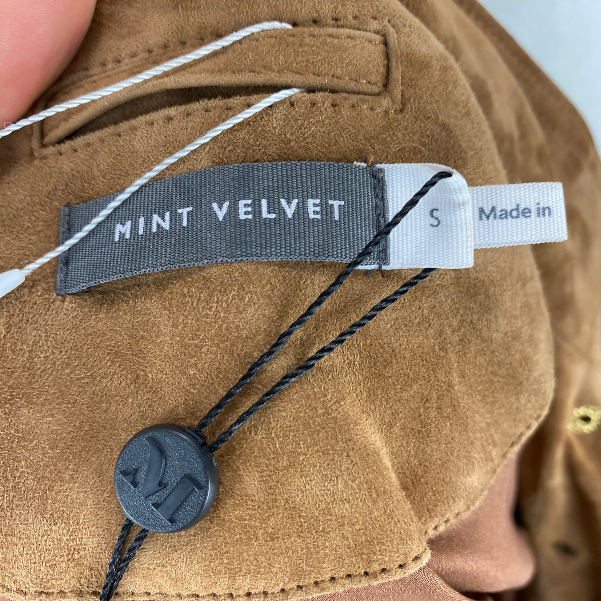 Mint Velvet New £450 Cognac Suede Bomber Jacket S