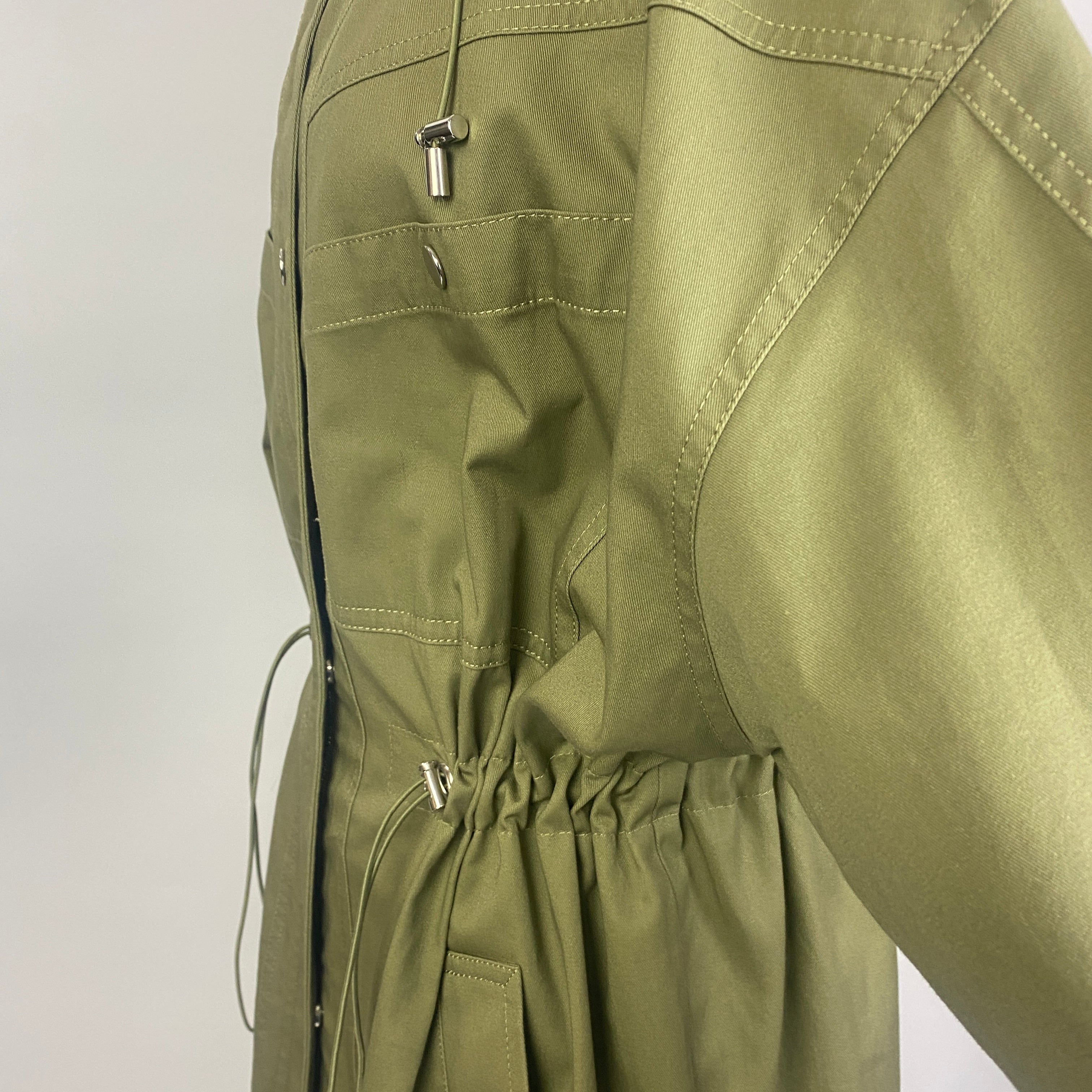 Ba&Sh New £430 Khaki Cotton Drawstring Tylan Parka M/L