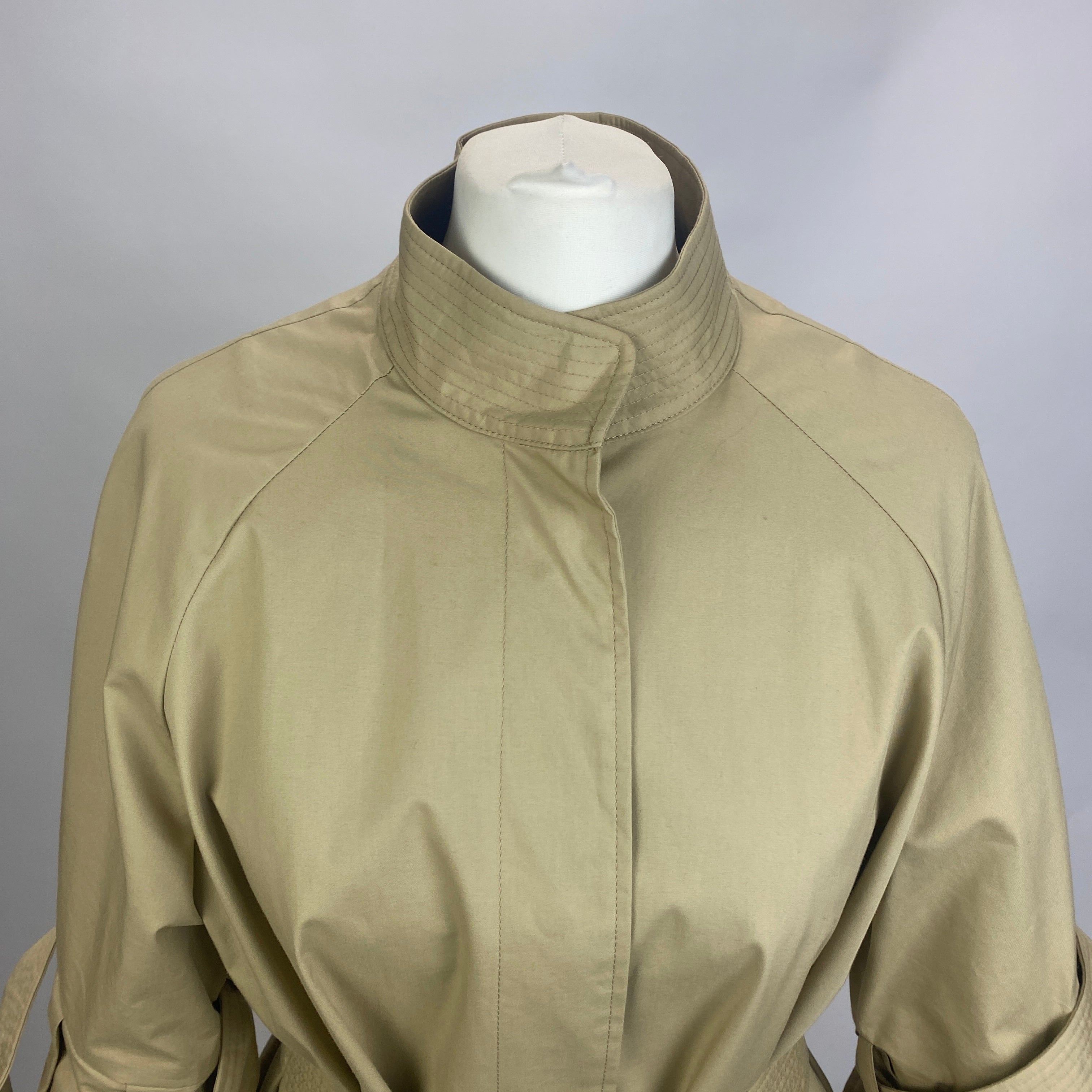 Moncler New Beige Flared Cotton Mix Adhafera Raincoat M/L