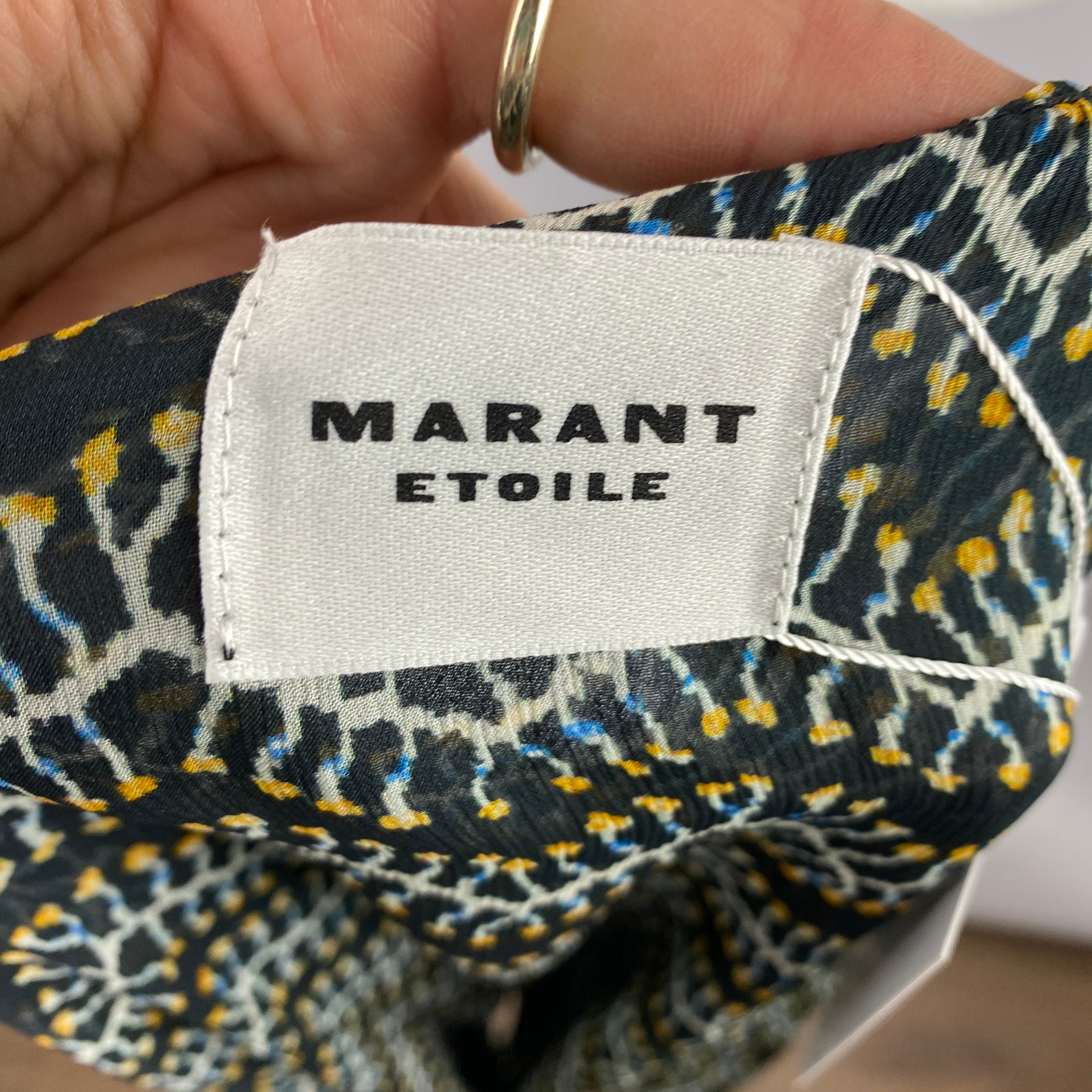 Isabel Marant Etoile Ivy Print Chiffon Drawstring Blouse M