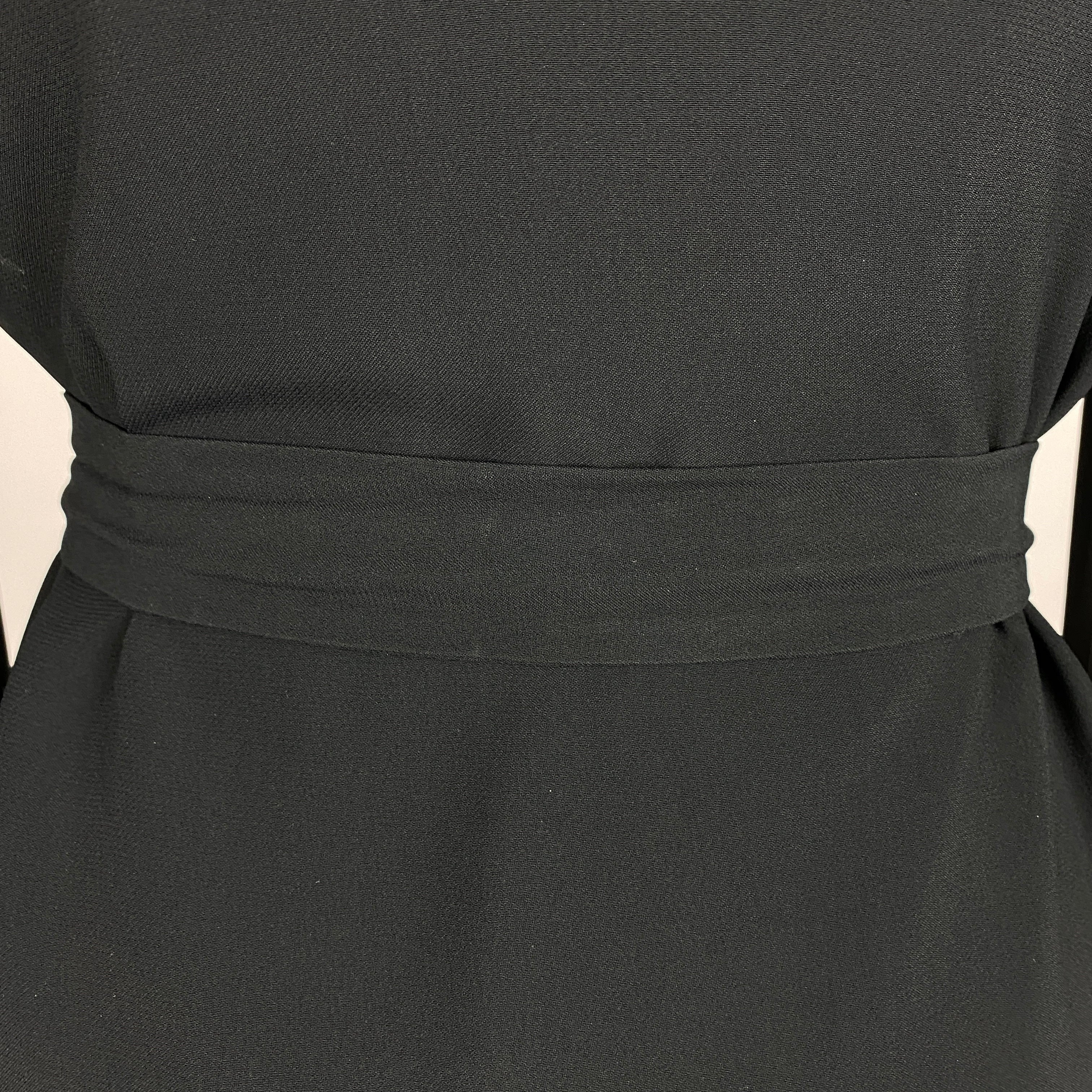 Vilshenko Black Embroidered Crepe Belted Maxi Dress UK10