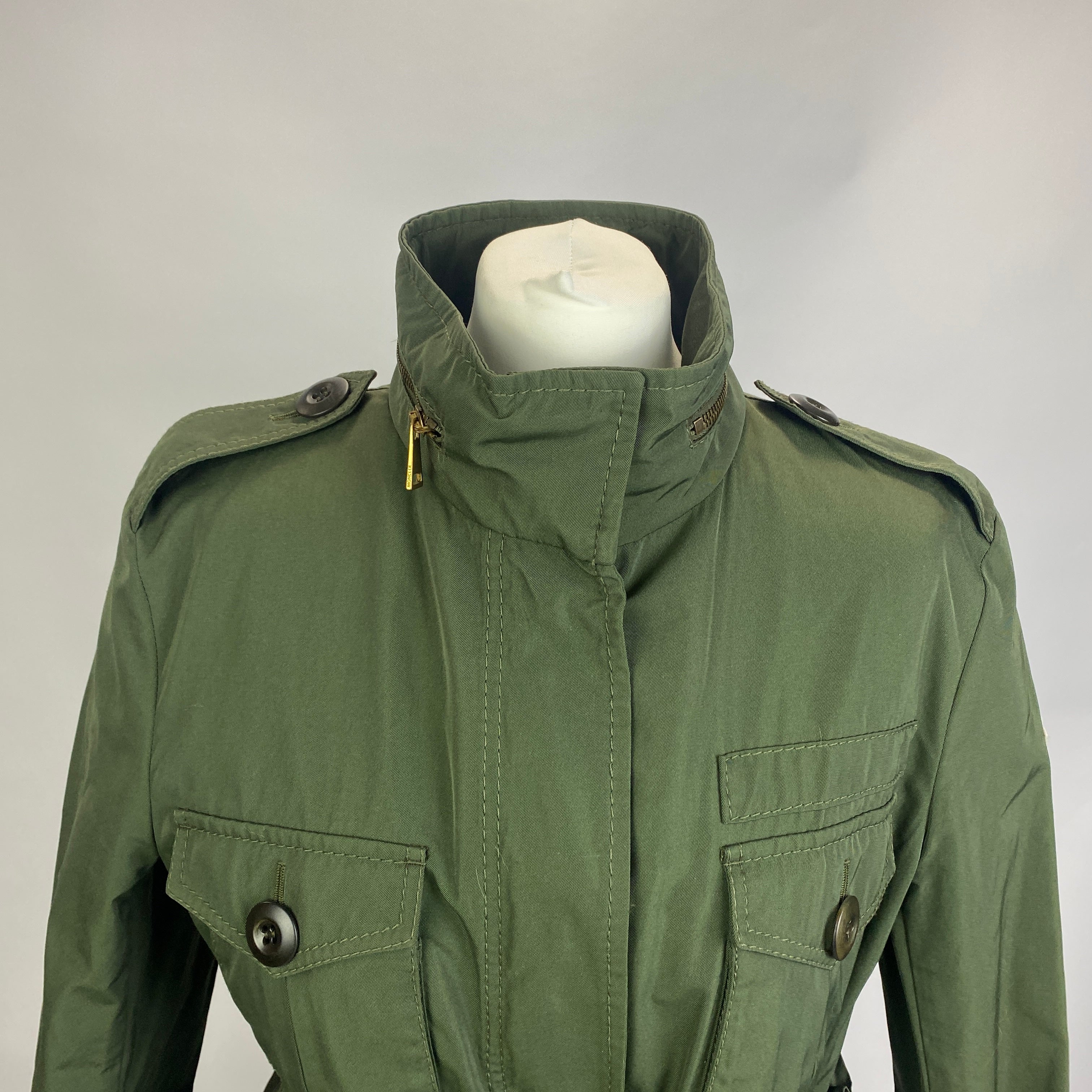 Moncler New £1160 Khaki Waisted Big Pocket Rhodonite Jacket S/M