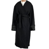Dries Van Noten Black Wool Quilted Collarless Overcoat M/L