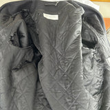 Dries Van Noten Black Wool Quilted Collarless Overcoat M/L