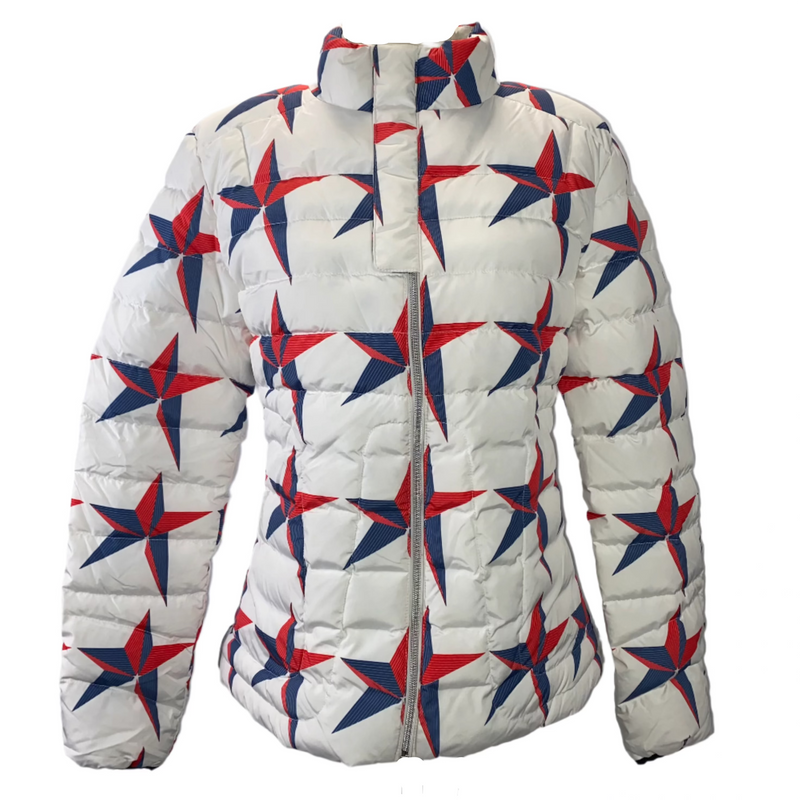 Perfect Moment White Blue & Red Star Ski Jacket L – Shonamac.com