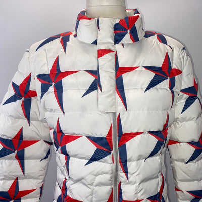 Perfect Moment White Blue & Red Star Ski Jacket L