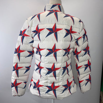 Perfect Moment White Blue & Red Star Ski Jacket L