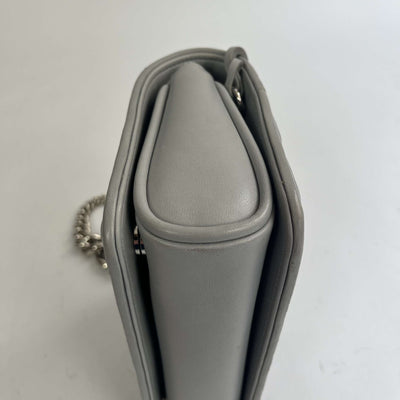 Miu Miu Pearl Grey Matelasse Chain Handle Shoulderbag
