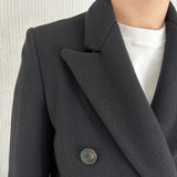 Dries Van Noten Black Wool Double Breasted Overcoat XS/S
