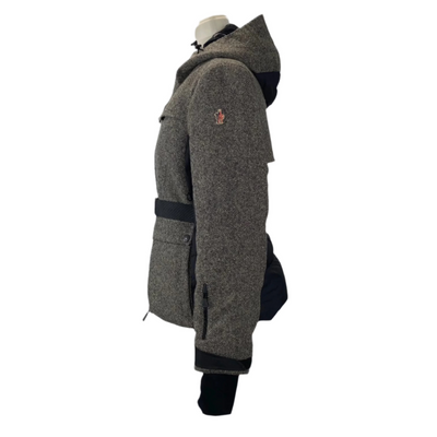 Moncler Black & Pearl Wool Tweed Ski Jacket S