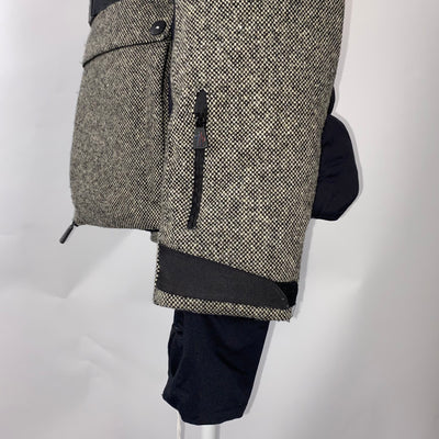 Moncler Black & Pearl Wool Tweed Ski Jacket S