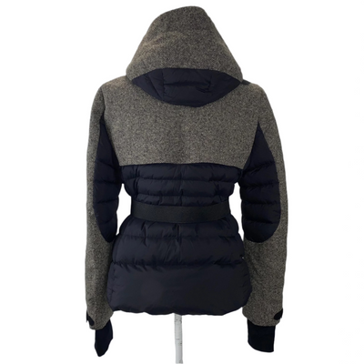 Moncler Black & Pearl Wool Tweed Ski Jacket S