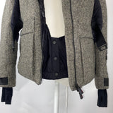 Moncler Black & Pearl Wool Tweed Ski Jacket S