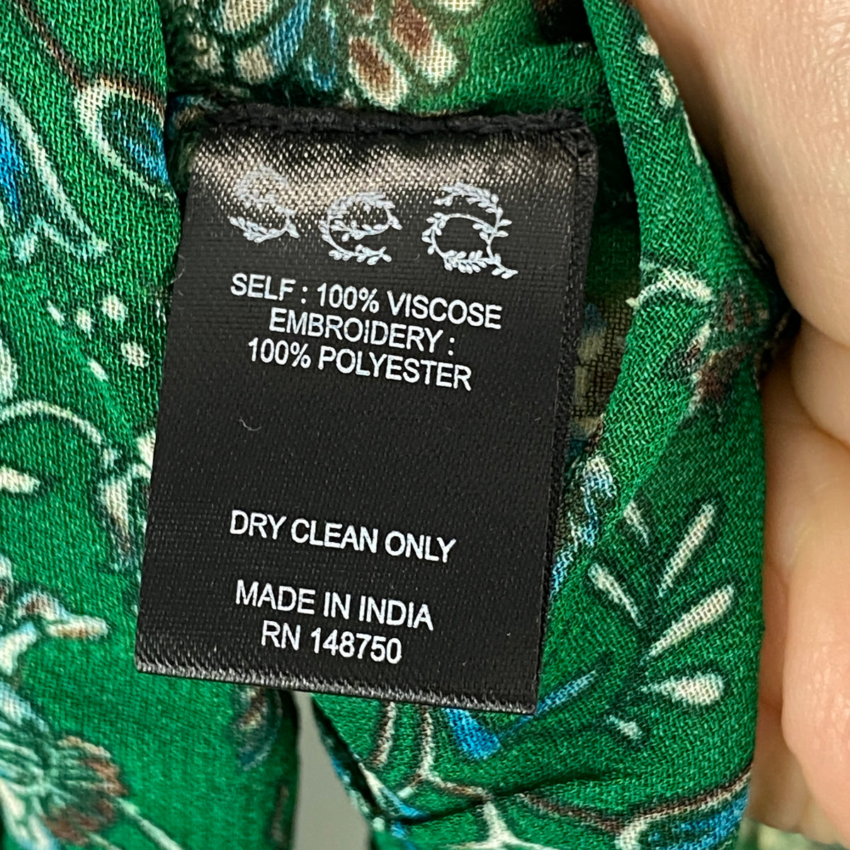 Sea New York Emerald Paisley Chiffon Blouse M