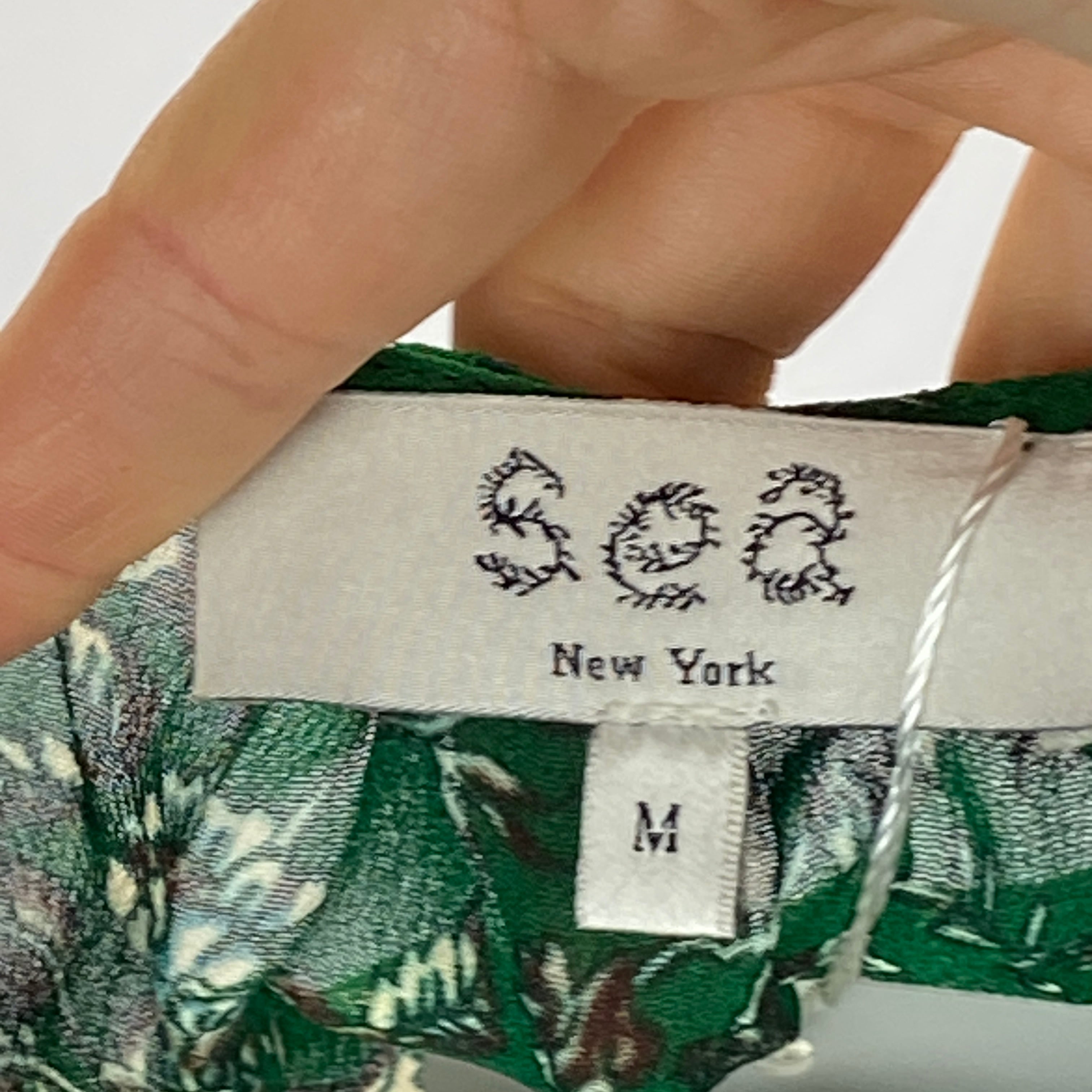 Sea New York Emerald Paisley Chiffon Blouse M
