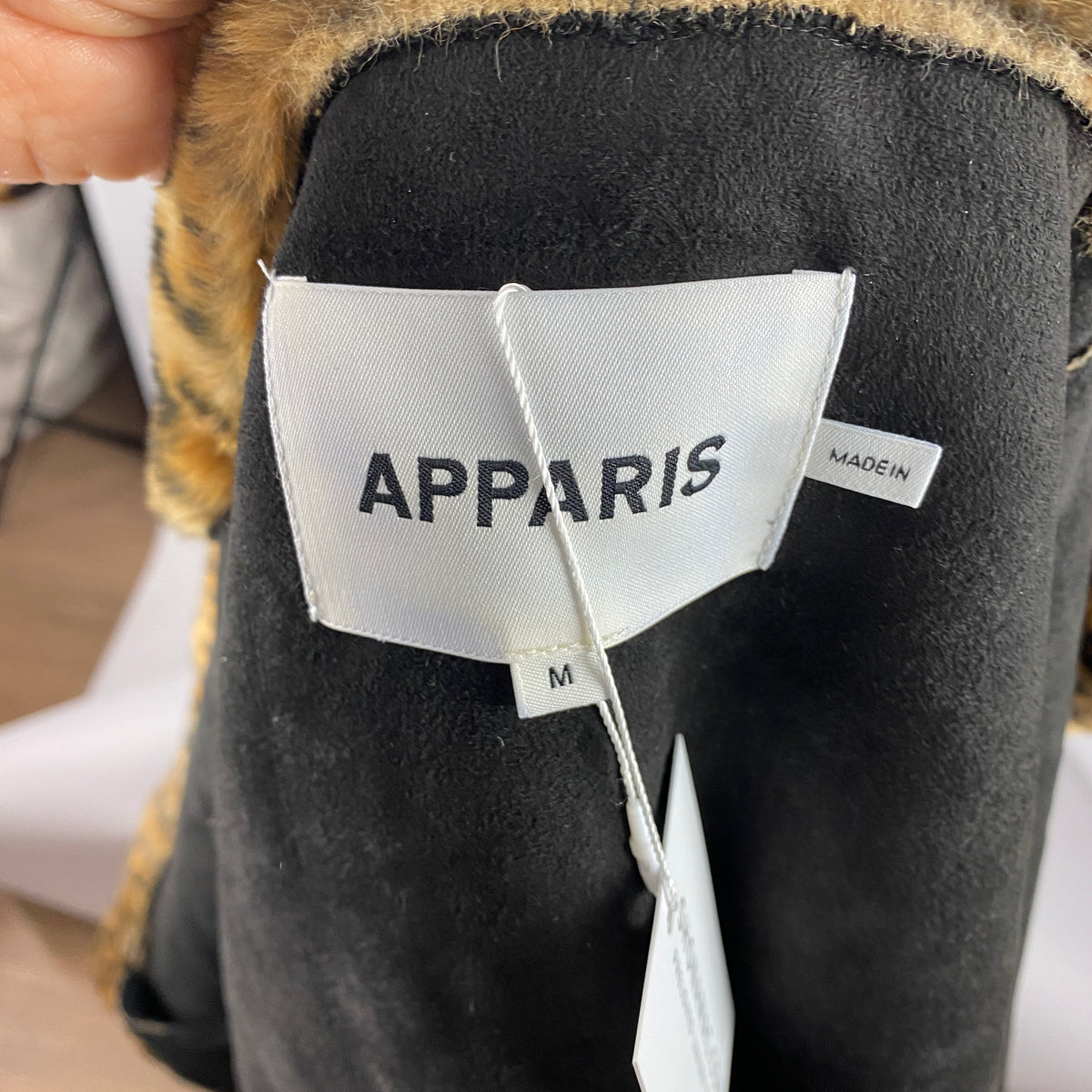 Apparis New £368 Cheetah Faux Fur Crop Jacket M