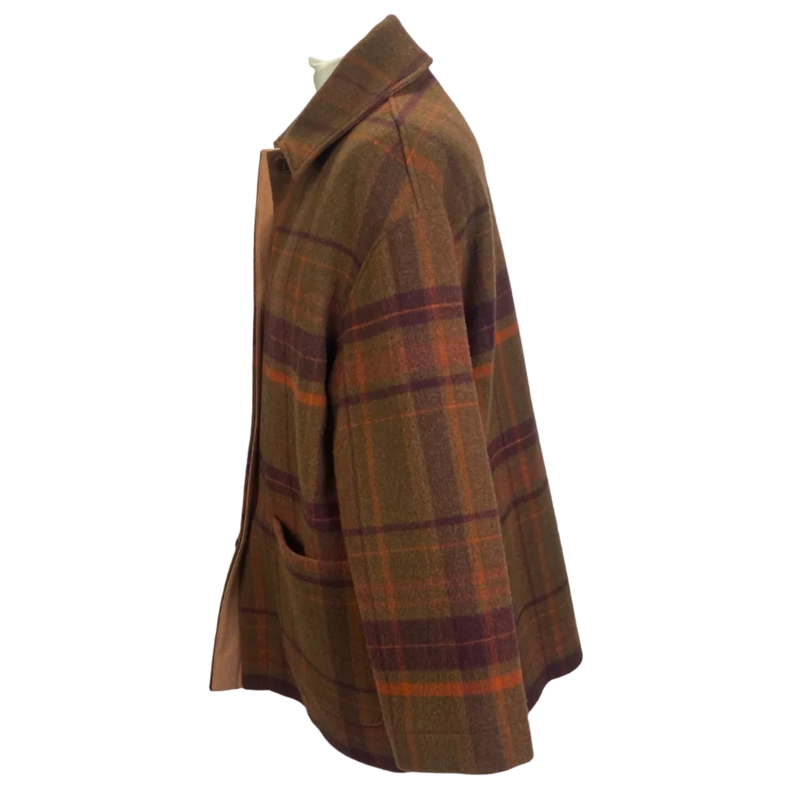 Acne Studios Khaki & Aubergine Check Wool Jacket XS/S/M/L