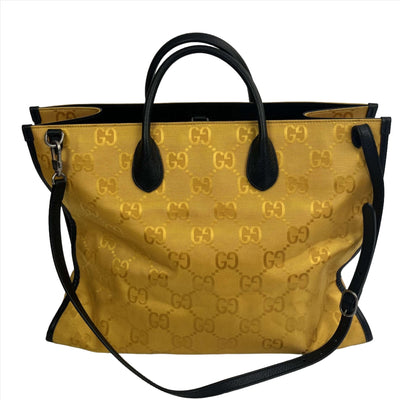 Gucci Yellow Gold Off The Grid GG Supreme Tote Bag