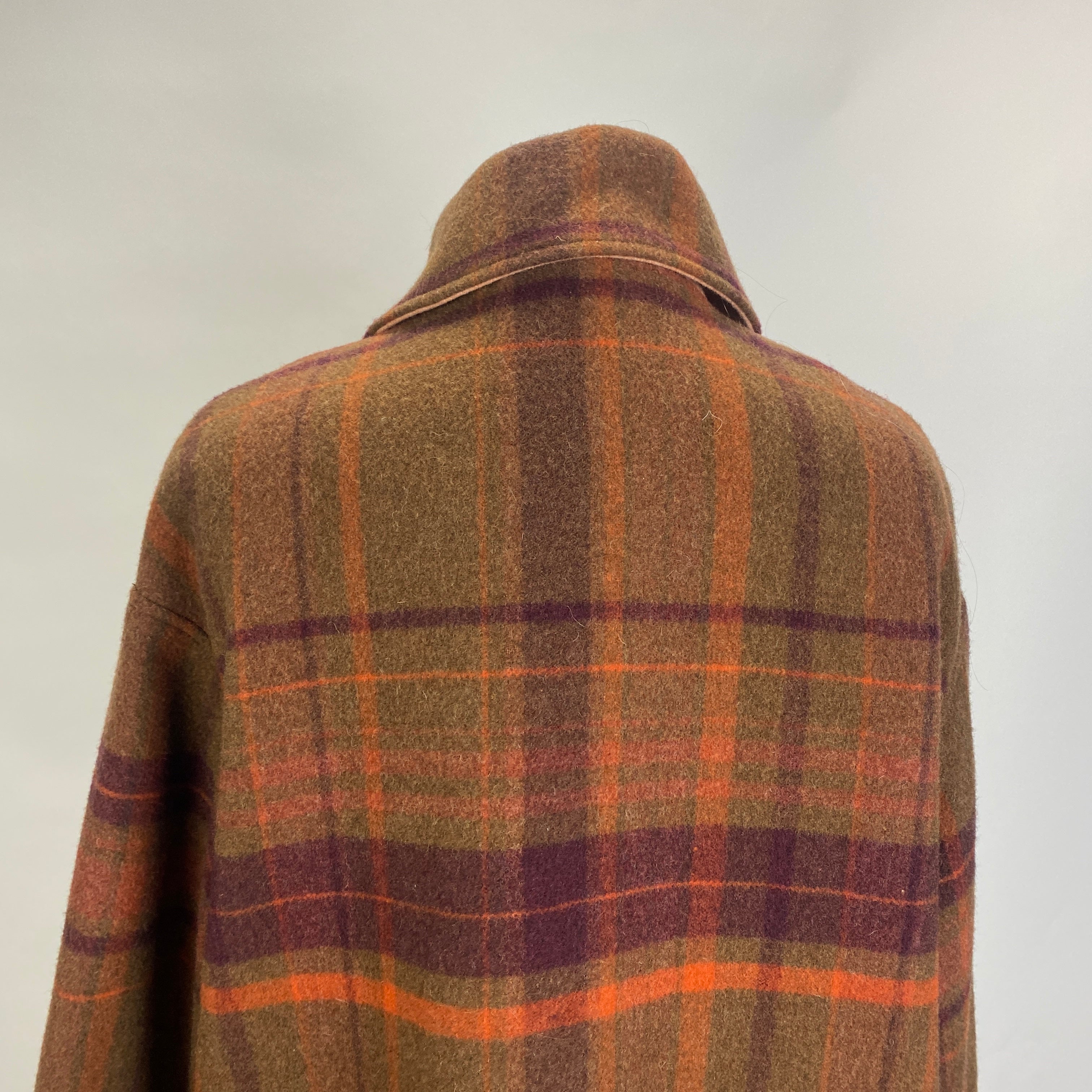 Acne Studios Khaki & Aubergine Check Wool Jacket XS/S/M/L