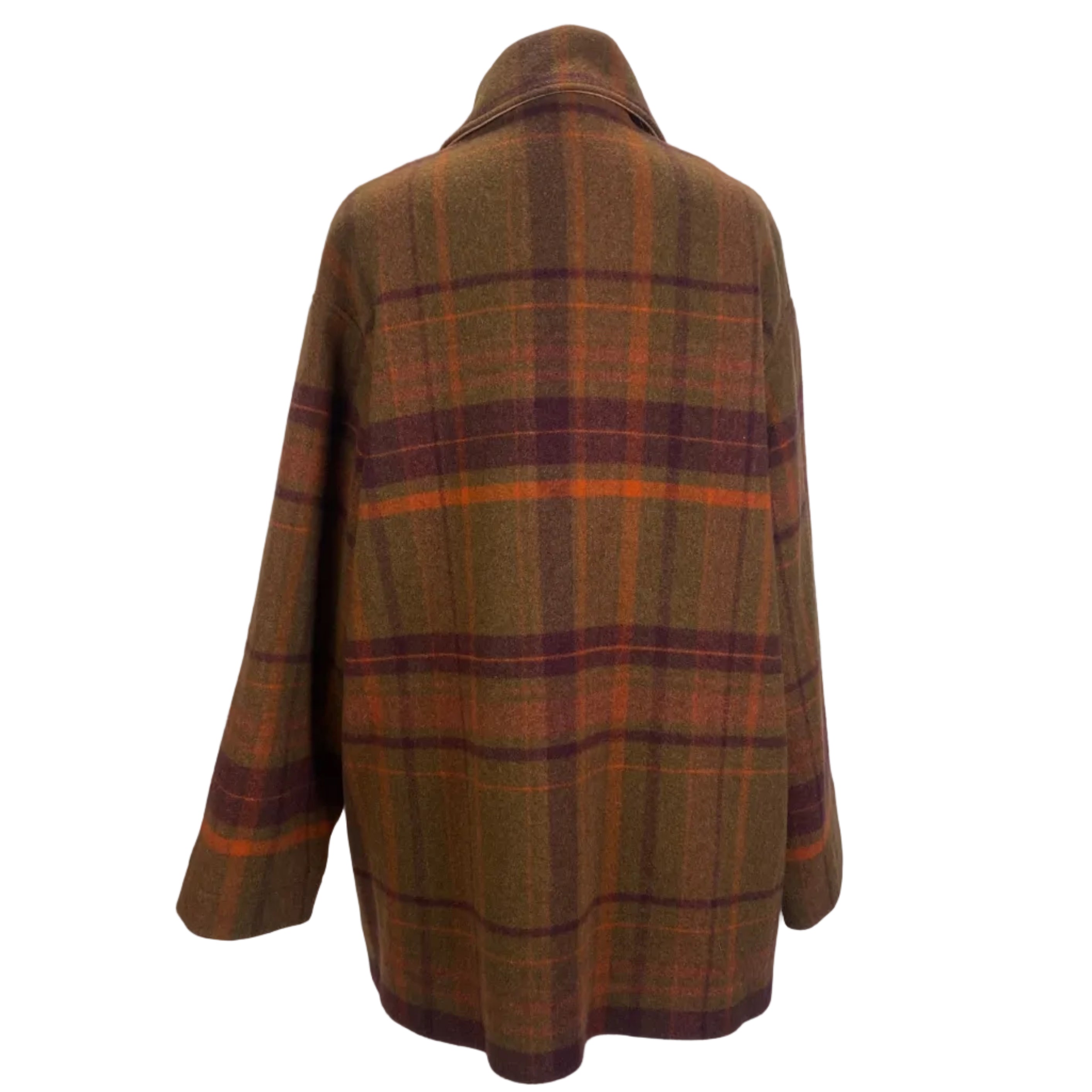 Acne Studios Khaki & Aubergine Check Wool Jacket XS/S/M/L