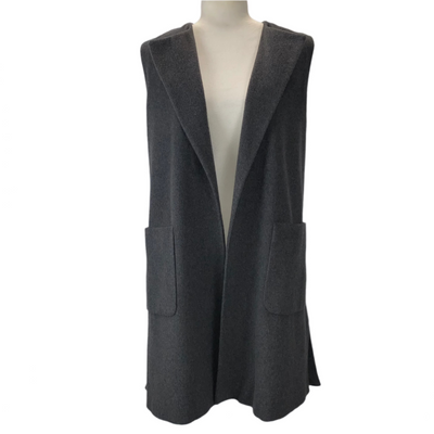 Helene Berman Grey Wool & Cashmere Long Gilet S