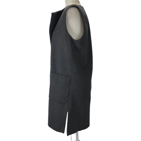 Helene Berman Grey Wool & Cashmere Long Gilet S