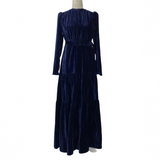 Me&Em Navy Crushed Velvet Maxi Dress XXS