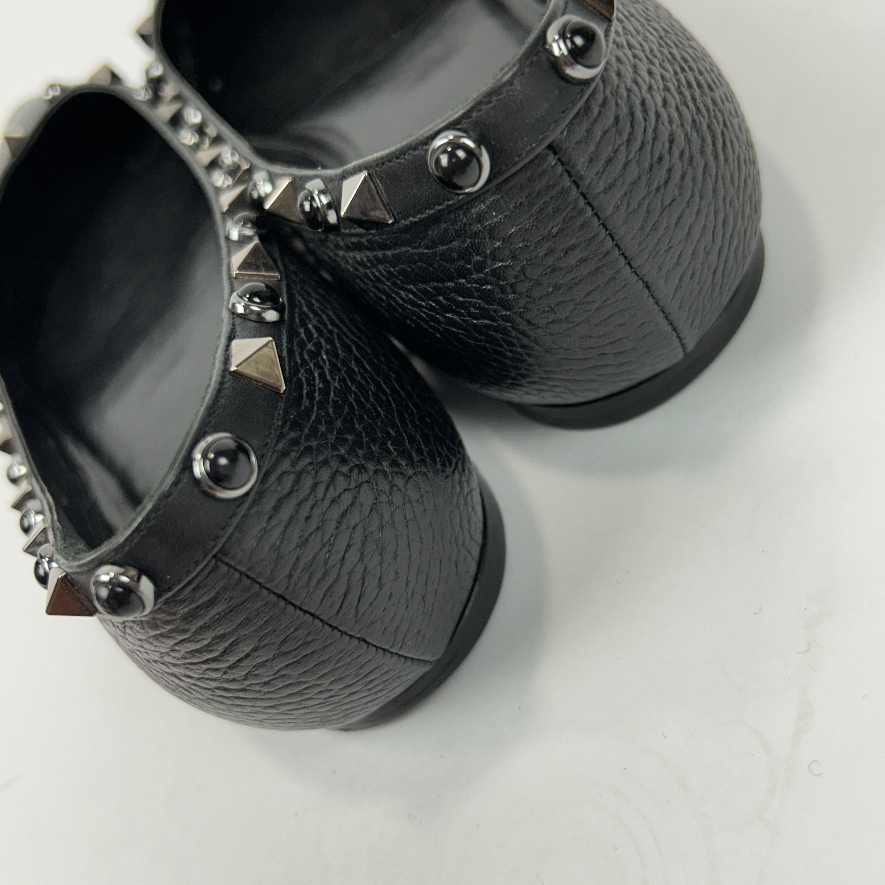 Valentino £680 Black Rockstud Flats 40