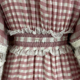 Fillyboo Brand New £540 Charm Your Way Pink Gingham Maxi Dress S