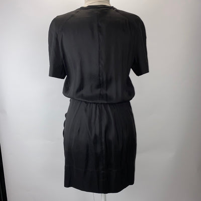 Isabel Marant New Black Silk Tie Front Mini Dress M