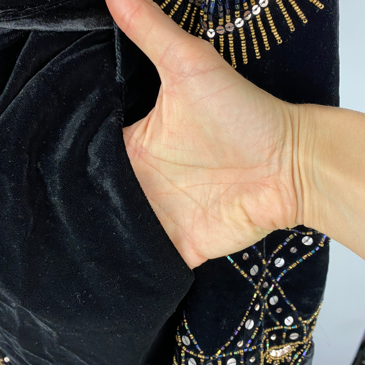 Antik Batik New £525 Black Embellished Velvet Belted Jacket M