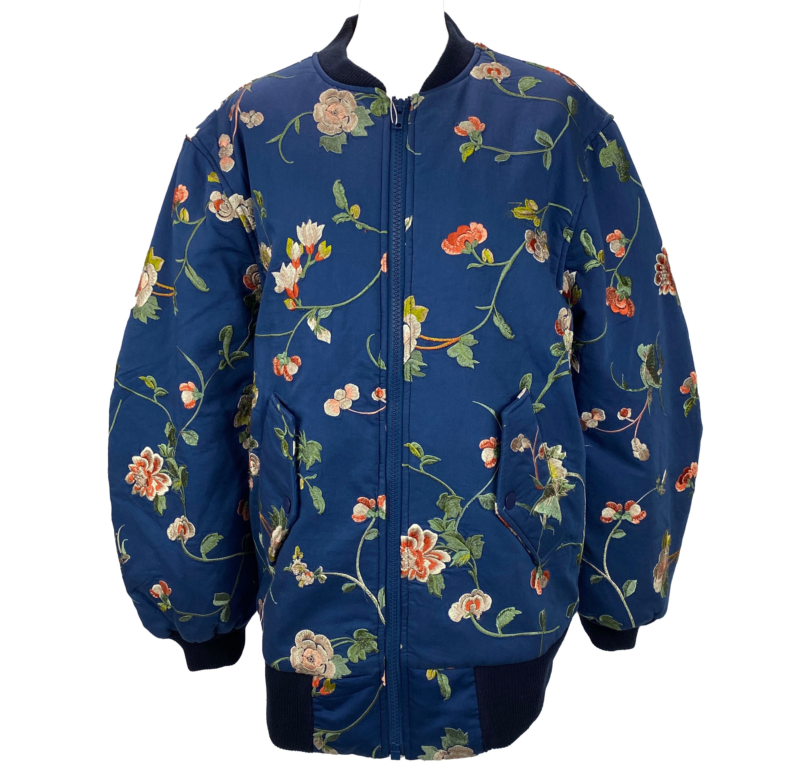 Sea New York $650 Blue Embroidered Julian Bomber Jacket S/M