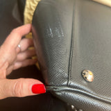 Louis Vuitton Black Leather Large Weekend Bag