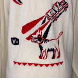 Wood Wood Cream Dog Motif Wool Cardigan M